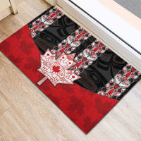 Canada Maple Leaf Rubber Doormat Haida Totem Inspired Art