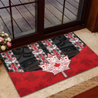 Canada Maple Leaf Rubber Doormat Haida Totem Inspired Art