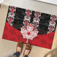 Canada Maple Leaf Rubber Doormat Haida Totem Inspired Art