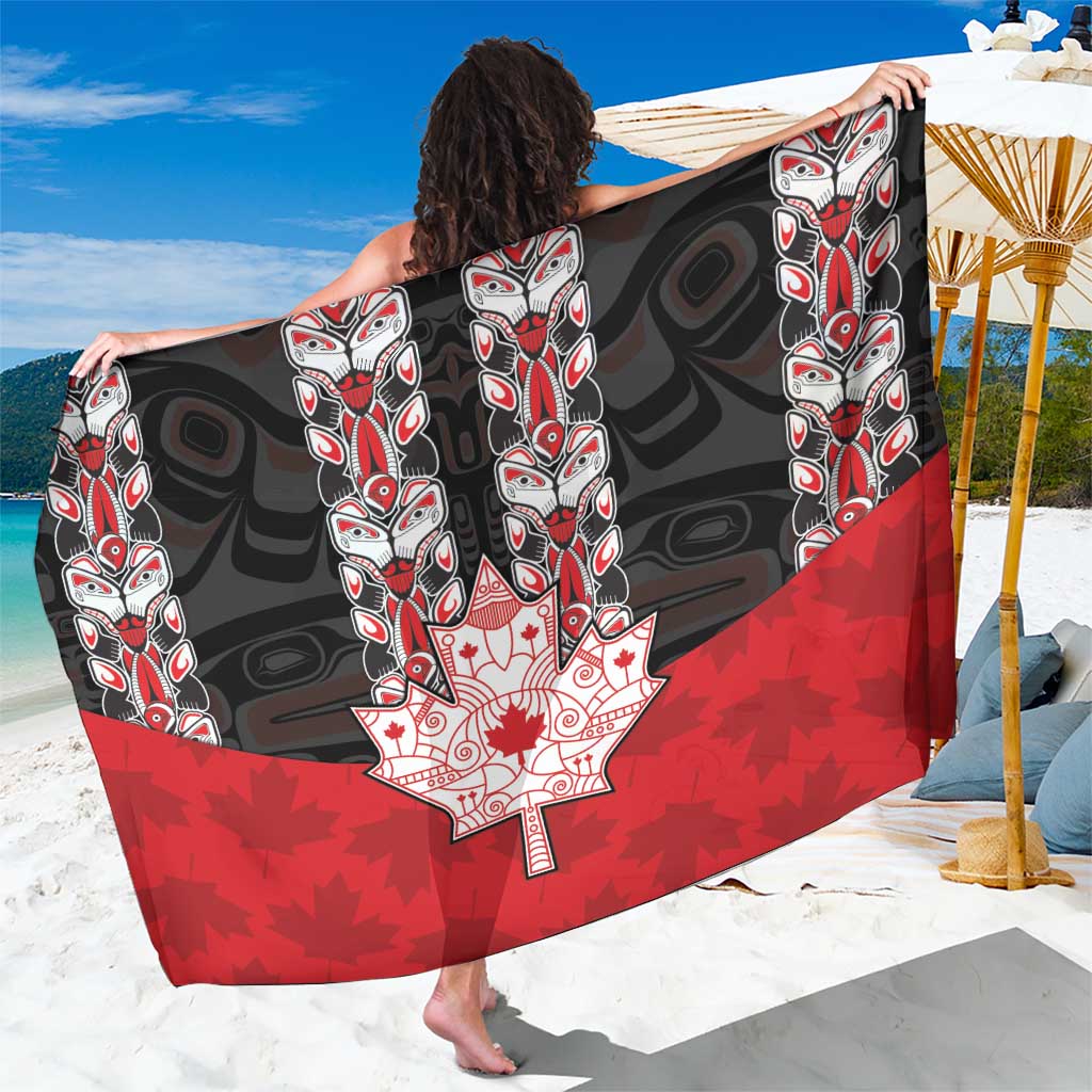 Canada Maple Leaf Sarong Haida Totem Inspired Art