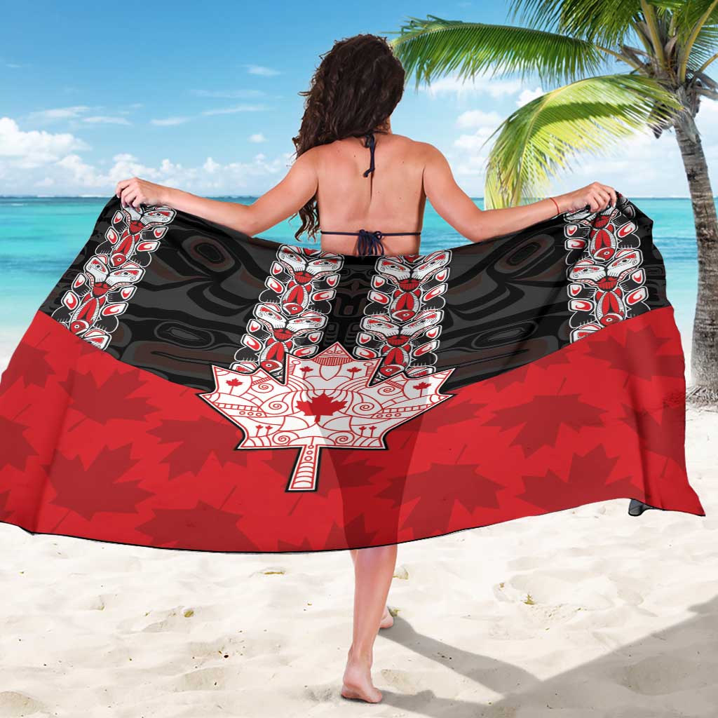 Canada Maple Leaf Sarong Haida Totem Inspired Art