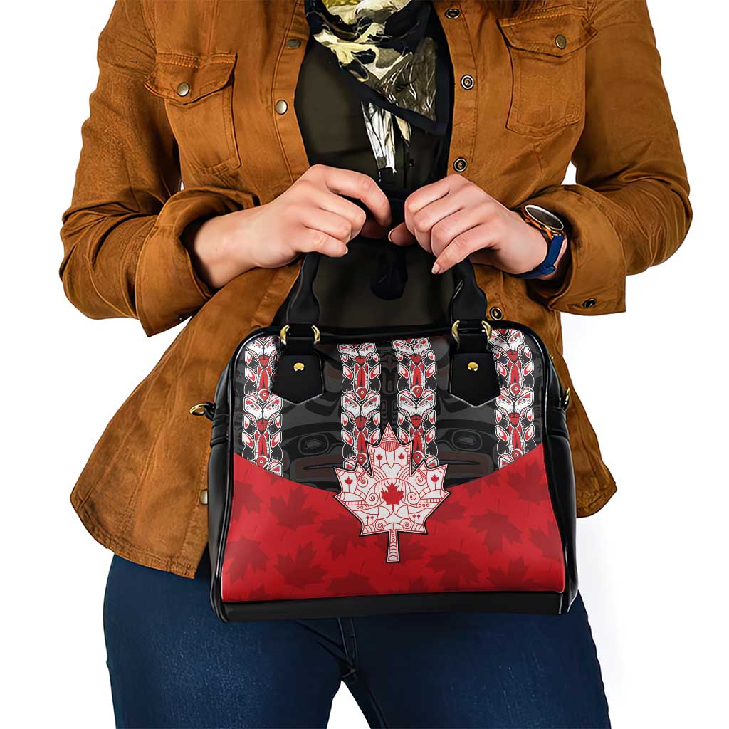 Canada Maple Leaf Shoulder Handbag Haida Totem Inspired Art