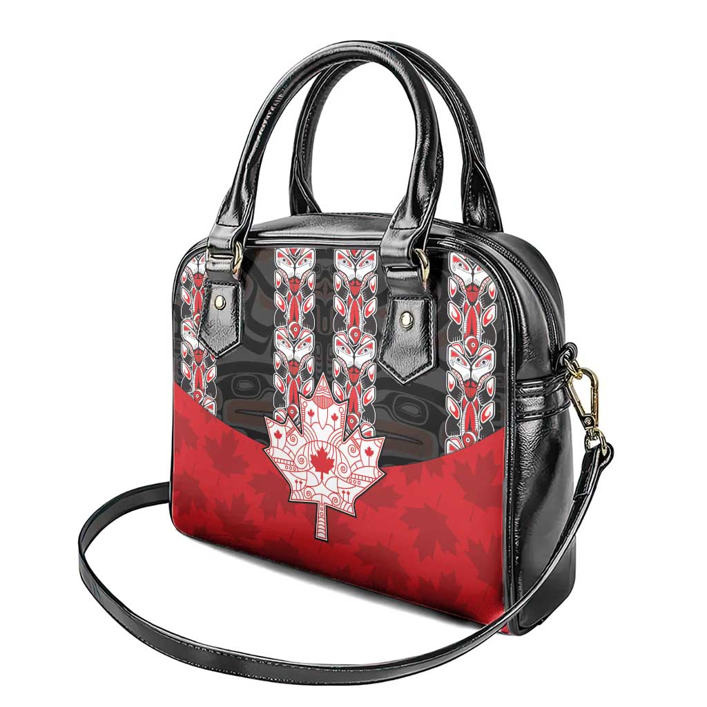 Canada Maple Leaf Shoulder Handbag Haida Totem Inspired Art