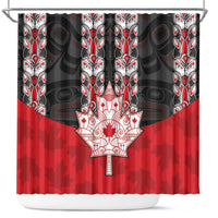 Canada Maple Leaf Shower Curtain Haida Totem Inspired Art