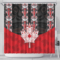 Canada Maple Leaf Shower Curtain Haida Totem Inspired Art