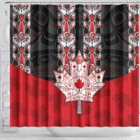 Canada Maple Leaf Shower Curtain Haida Totem Inspired Art