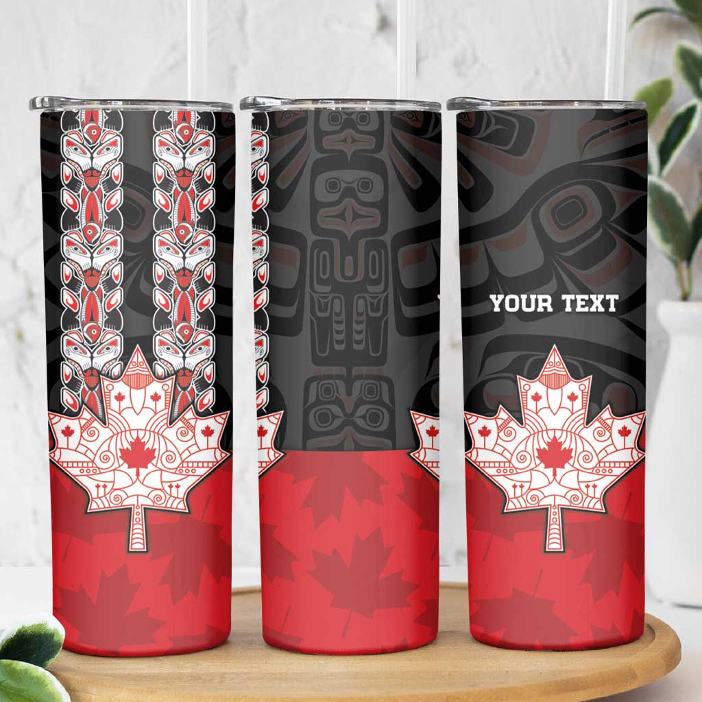 Personalised Canada Maple Leaf Skinny Tumbler Haida Totem Inspired Art