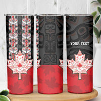Personalised Canada Maple Leaf Skinny Tumbler Haida Totem Inspired Art