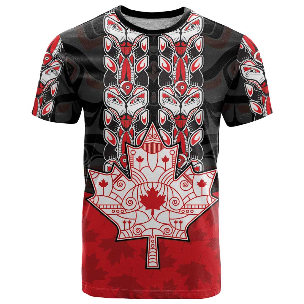 Personalised Canada Maple Leaf T Shirt Haida Totem Inspired Art