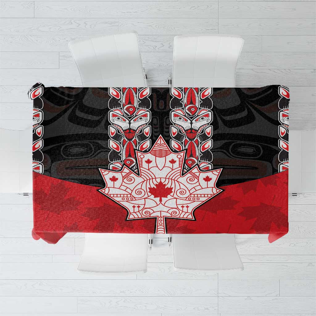Canada Maple Leaf Tablecloth Haida Totem Inspired Art