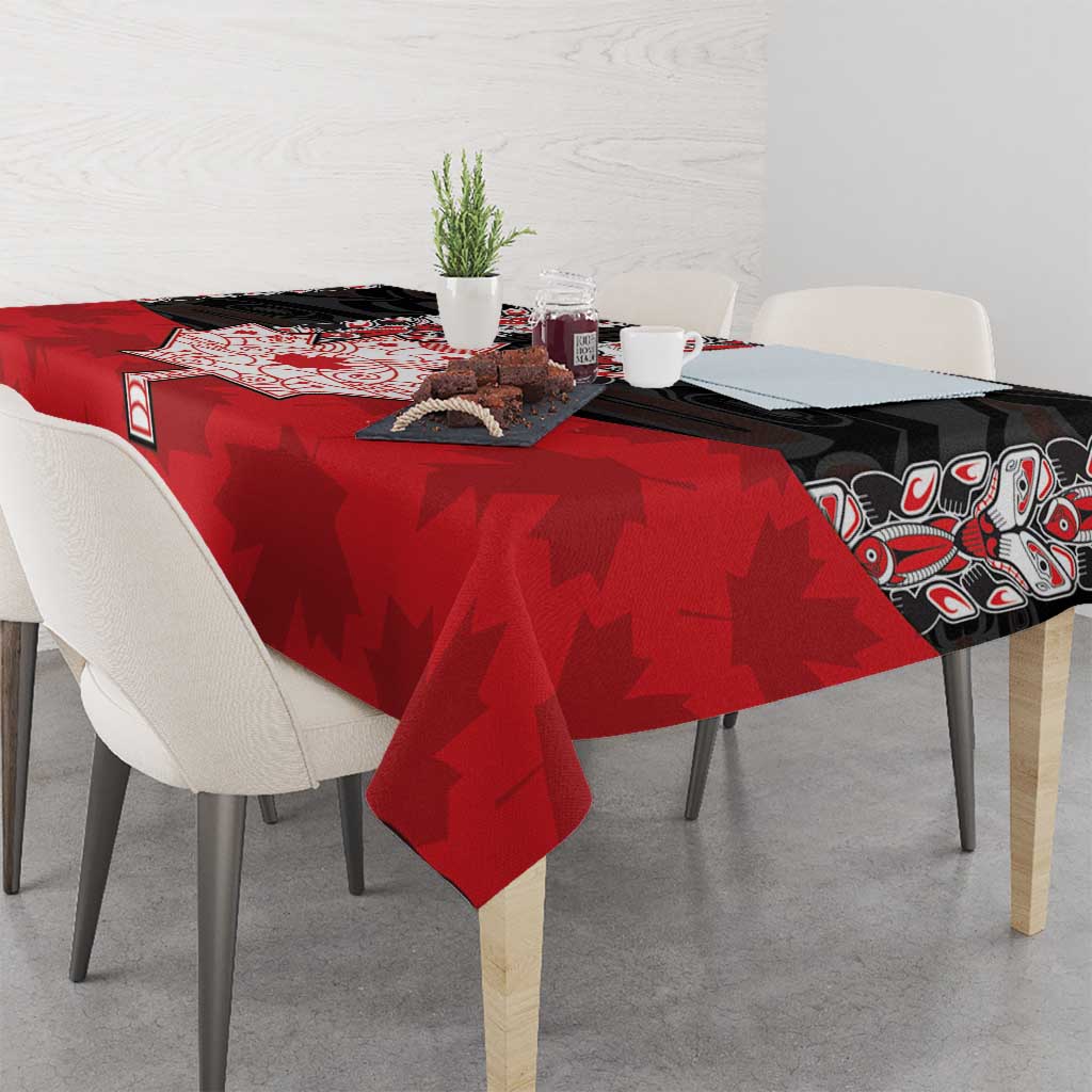 Canada Maple Leaf Tablecloth Haida Totem Inspired Art