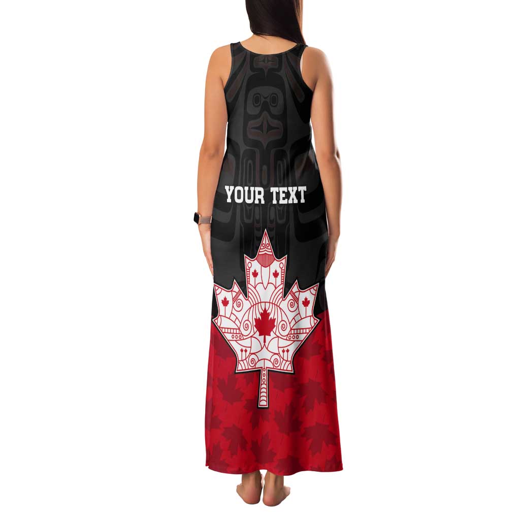 Personalised Canada Maple Leaf Tank Maxi Dress Haida Totem Inspired Art