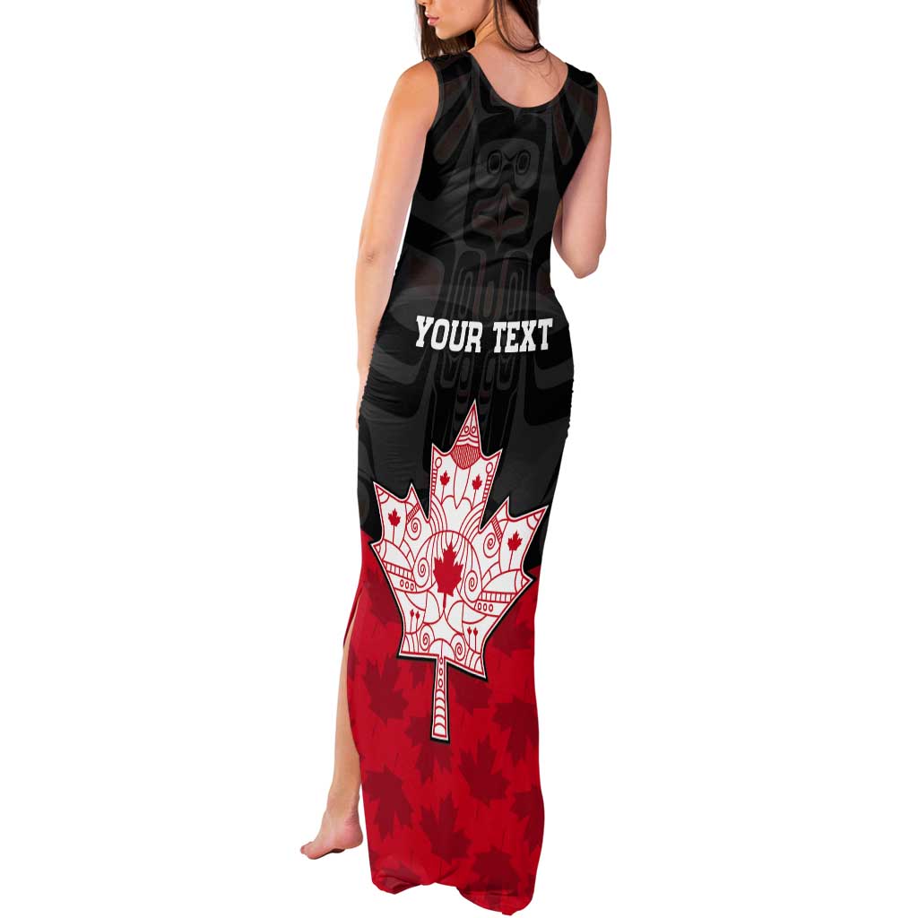Personalised Canada Maple Leaf Tank Maxi Dress Haida Totem Inspired Art
