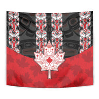 Canada Maple Leaf Tapestry Haida Totem Inspired Art