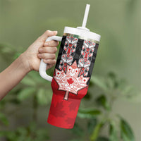 Personalised Canada Maple Leaf Tumbler With Handle Haida Totem Inspired Art