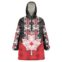 Personalised Canada Maple Leaf Wearable Blanket Hoodie Haida Totem Inspired Art