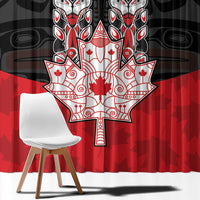 Canada Maple Leaf Window Curtain Haida Totem Inspired Art