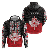 Personalised Canada Maple Leaf Zip Hoodie Haida Totem Inspired Art