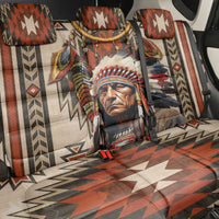 Native American Man Back Car Seat Cover Feather Headdress With Dream Catcher