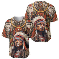 Native American Man Baseball Jersey Feather Headdress With Dream Catcher
