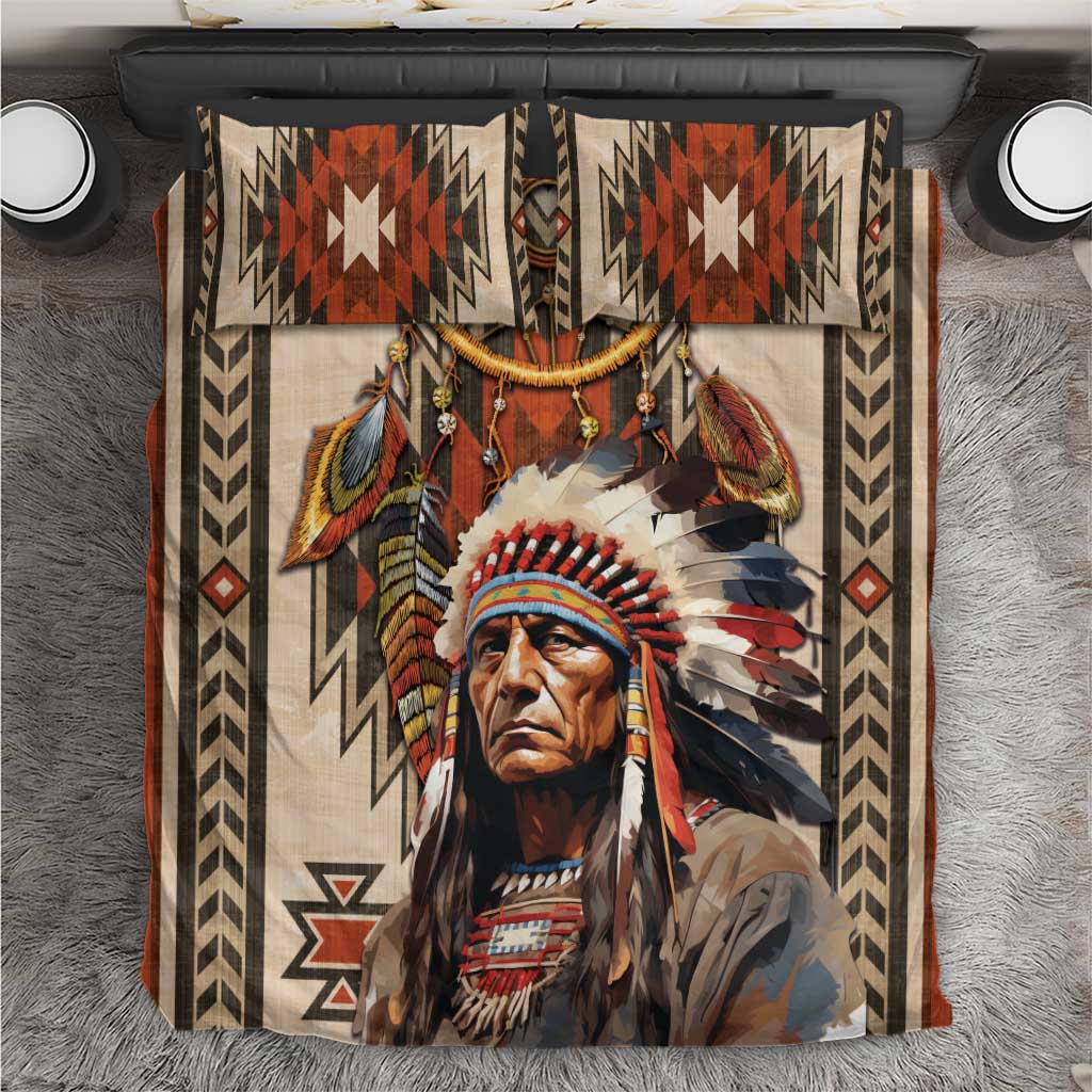 Native American Man Bedding Set Feather Headdress With Dream Catcher