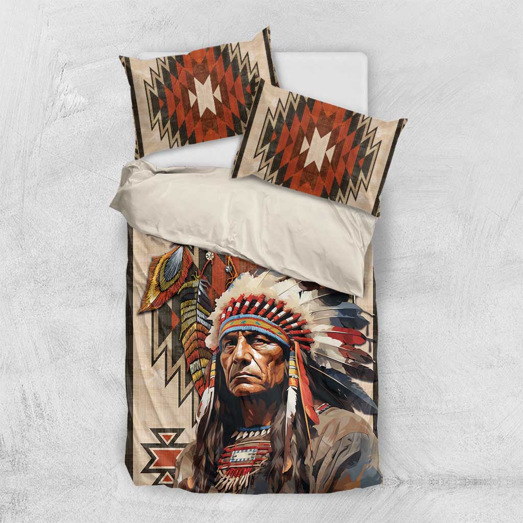 Native American Man Bedding Set Feather Headdress With Dream Catcher