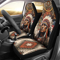 Native American Man Car Seat Cover Feather Headdress With Dream Catcher