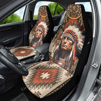 Native American Man Car Seat Cover Feather Headdress With Dream Catcher