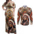 Native American Man Couples Matching Off Shoulder Maxi Dress and Long Sleeve Button Shirt Feather Headdress With Dream Catcher