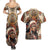 Native American Man Couples Matching Summer Maxi Dress and Hawaiian Shirt Feather Headdress With Dream Catcher