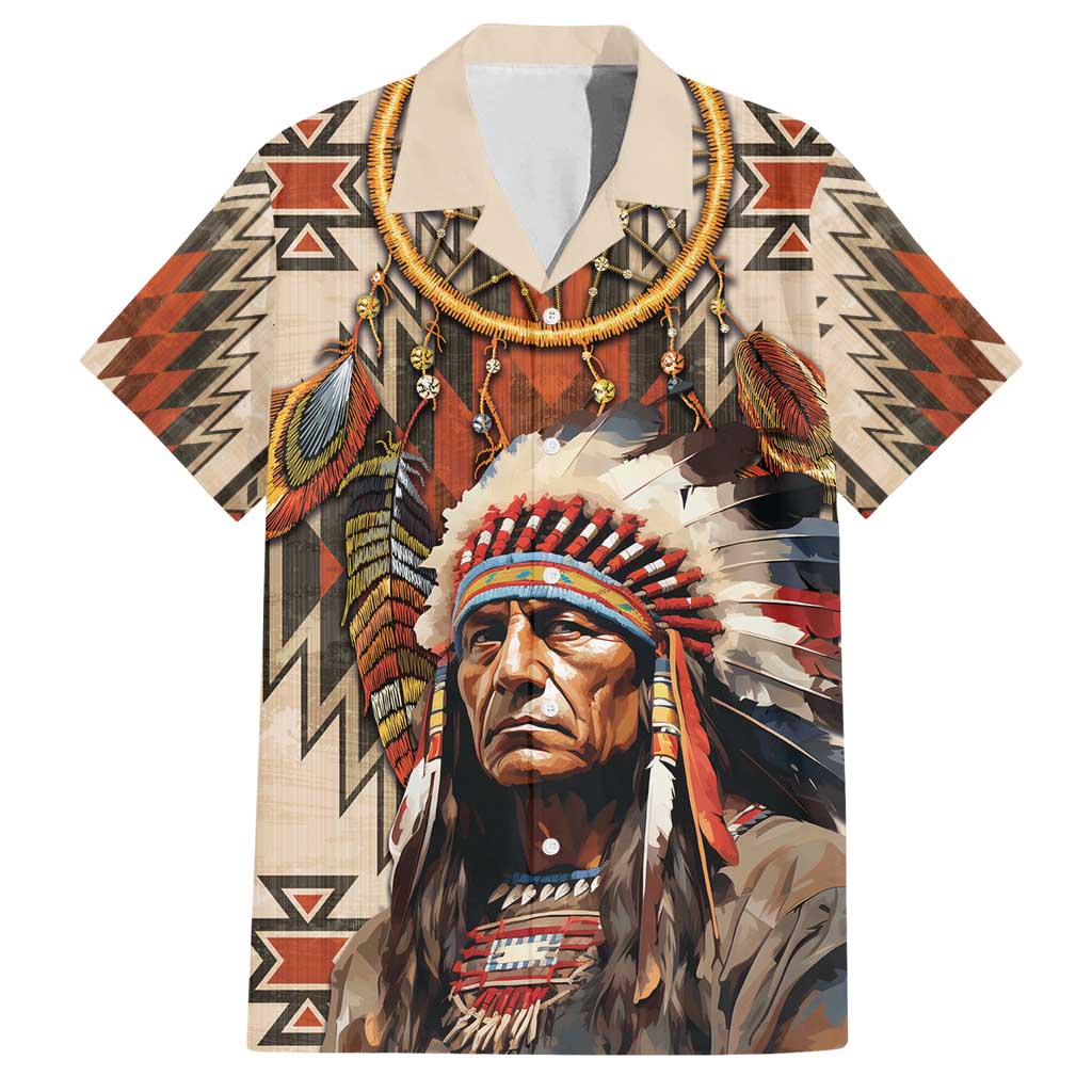 Native American Man Family Matching Summer Maxi Dress and Hawaiian Shirt Feather Headdress With Dream Catcher