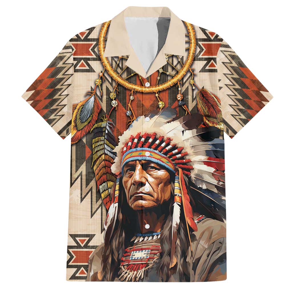 Native American Man Hawaiian Shirt Feather Headdress With Dream Catcher