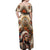 Native American Man Off Shoulder Maxi Dress Feather Headdress With Dream Catcher