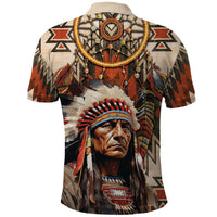 Native American Man Polo Shirt Feather Headdress With Dream Catcher