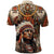Native American Man Polo Shirt Feather Headdress With Dream Catcher