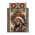 Native American Man Quilt Bed Set Feather Headdress With Dream Catcher