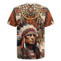 Native American Man Rugby Jersey Feather Headdress With Dream Catcher
