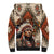 Native American Man Sherpa Hoodie Feather Headdress With Dream Catcher