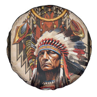 Native American Man Spare Tire Cover Feather Headdress With Dream Catcher