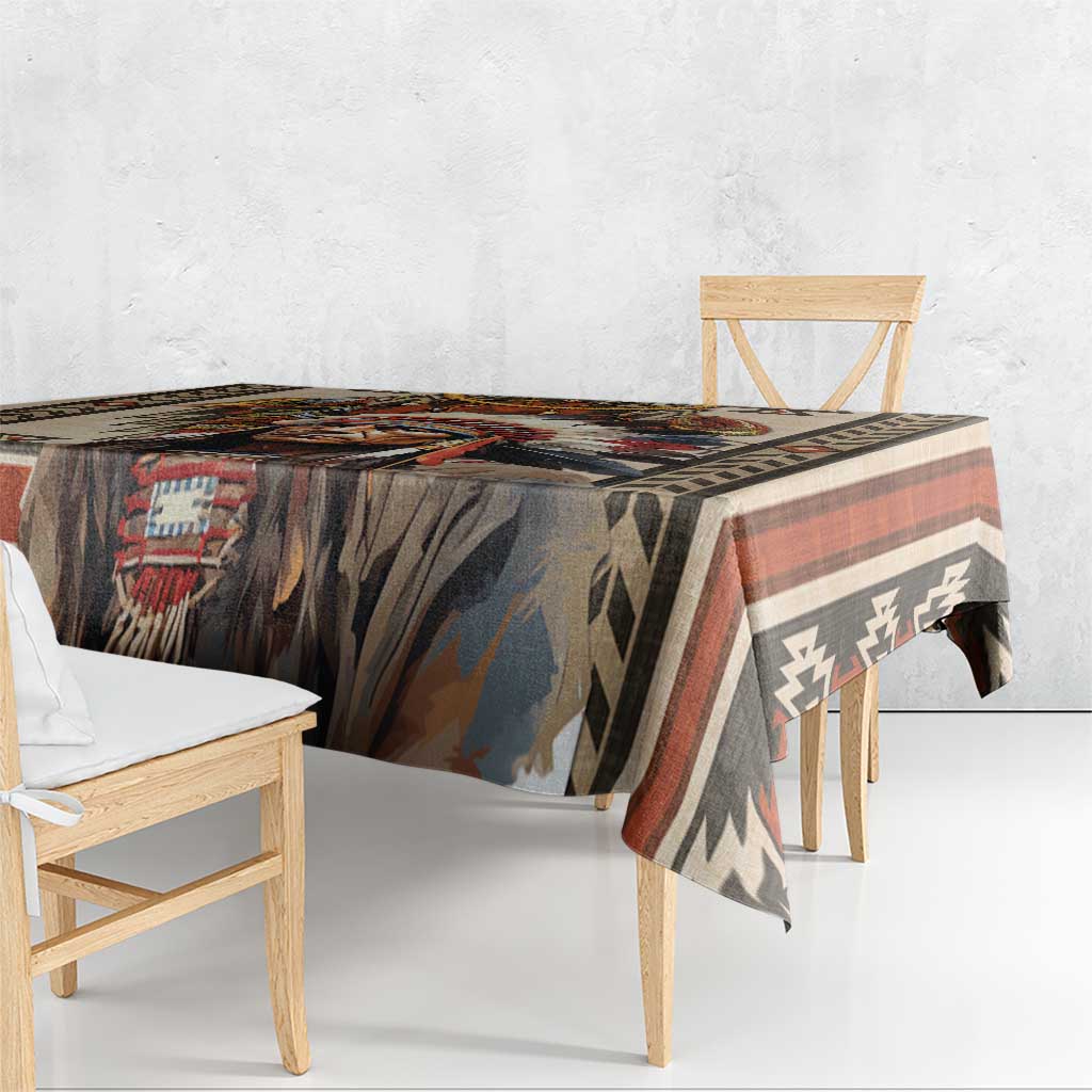 Native American Man Tablecloth Feather Headdress With Dream Catcher