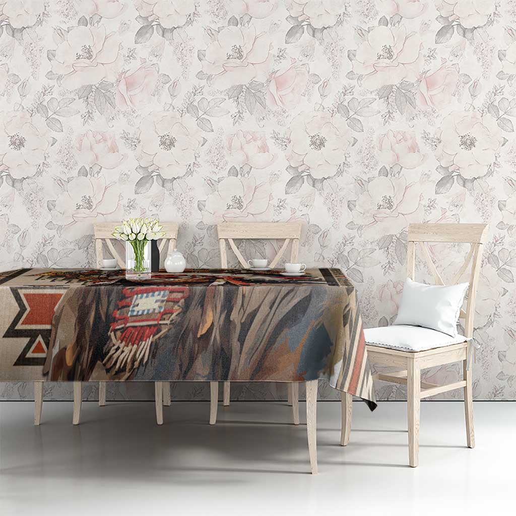 Native American Man Tablecloth Feather Headdress With Dream Catcher