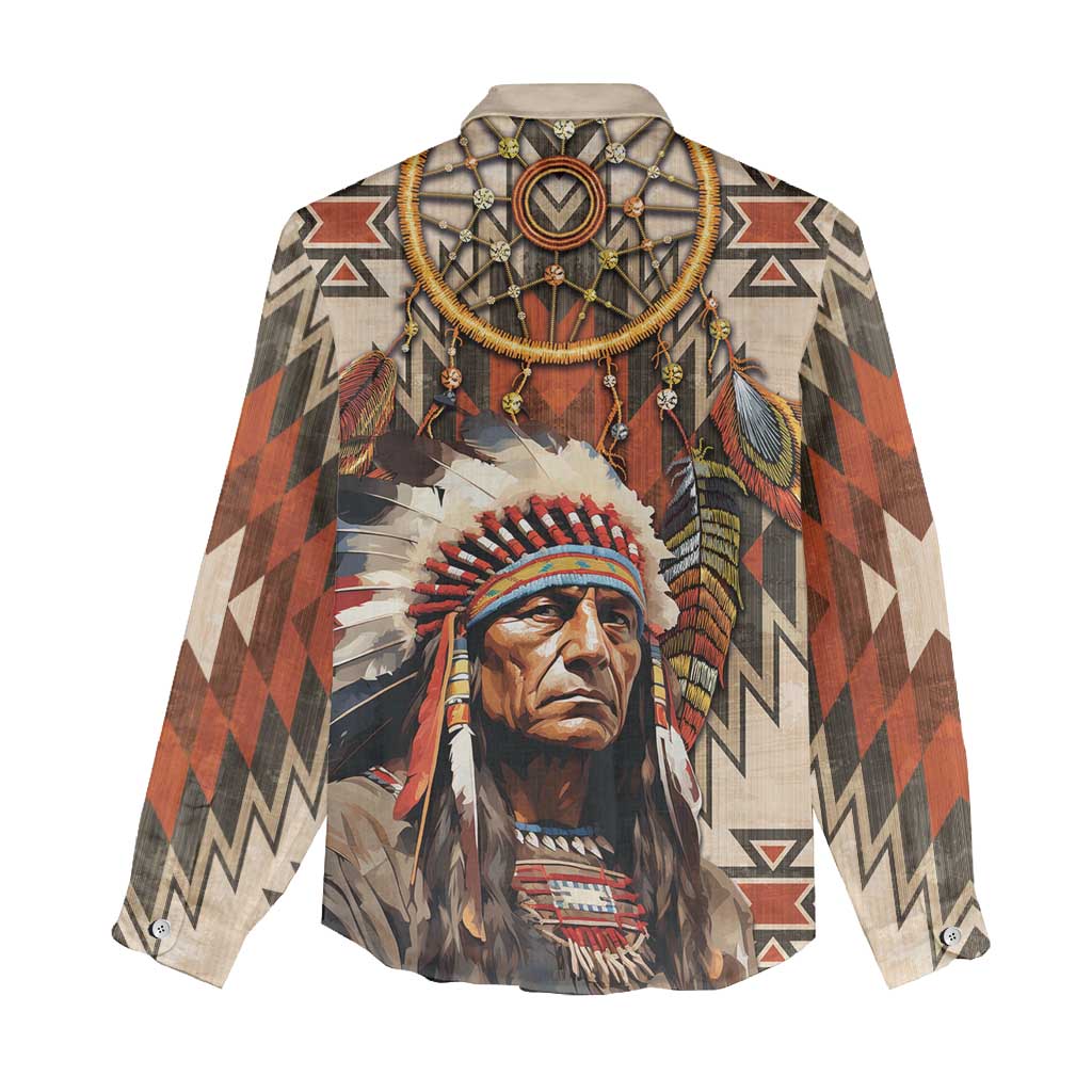 Native American Man Women Casual Shirt Feather Headdress With Dream Catcher