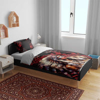 Native American MMIW Bedding Set Red Indian Women With Red Handprint