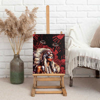 Native American MMIW Canvas Wall Art Red Indian Women With Red Handprint