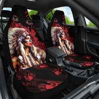 Native American MMIW Car Seat Cover Red Indian Women With Red Handprint