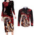 Native American MMIW Couples Matching Long Sleeve Bodycon Dress and Long Sleeve Button Shirt Red Indian Women With Red Handprint