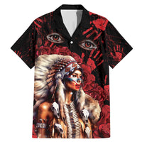 Native American MMIW Family Matching Mermaid Dress and Hawaiian Shirt Red Indian Women With Red Handprint