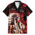 Native American MMIW Family Matching Off Shoulder Maxi Dress and Hawaiian Shirt Red Indian Women With Red Handprint