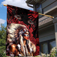 Native American MMIW Garden Flag Red Indian Women With Red Handprint