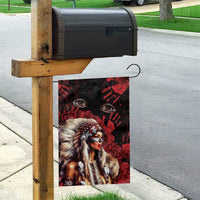 Native American MMIW Garden Flag Red Indian Women With Red Handprint